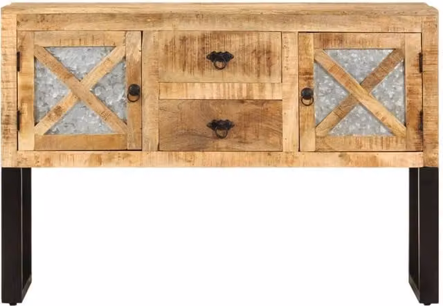 Berkfield Home Industrial Mango Wood Sideboard in Brown, W/D/H: 110 x 30 x 74 cm