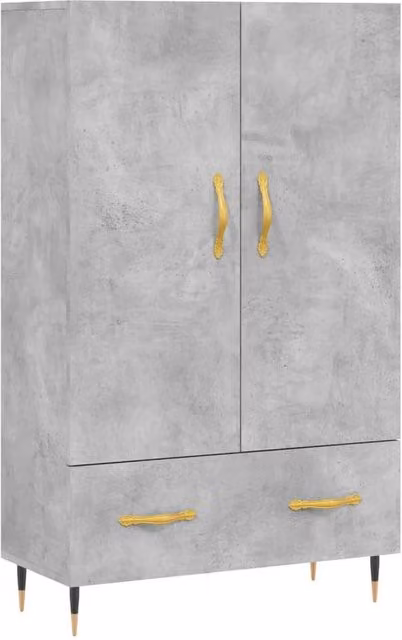 Berkfield Home Modern Highboard in Concrete Grey, W: 69.5 cm, D: 31 cm, H: 115 cm