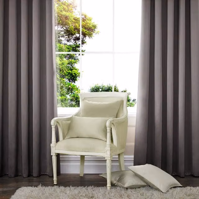 Terrys Made to Measure Satin Blackout Curtain Panel in Grey or Brown