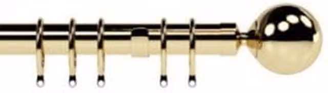 NewEdgeBlinds Nikola Bright Brass Ball End Metal Curtain Pole Set in Gold and Yellow, 400cm