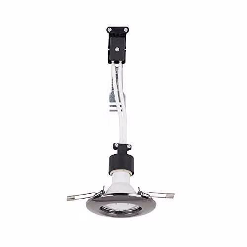 MiniSun Modern Black Chrome Recessed GU10 Ceiling Spotlight Downlights with Cool White LED Bulbs, Pack of 6 – 1