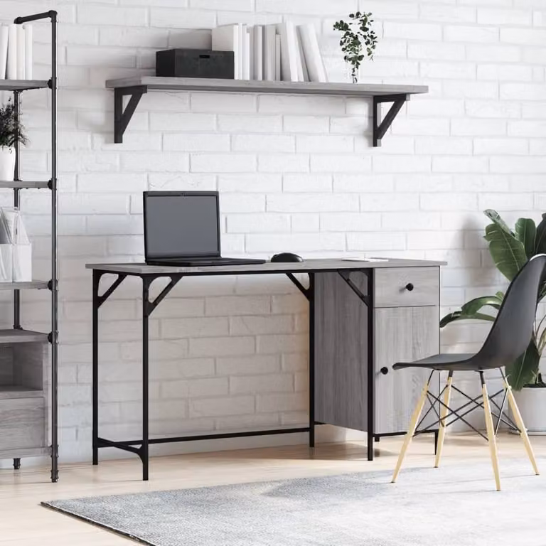 Berkfield Home Grey Sonoma Decorative Computer Desk W/D/H: 131 x 48 x 75 cm