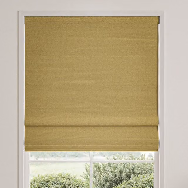William Morris Reed Made To Measure Blackout Roman Blind in Apple Green and Yellow