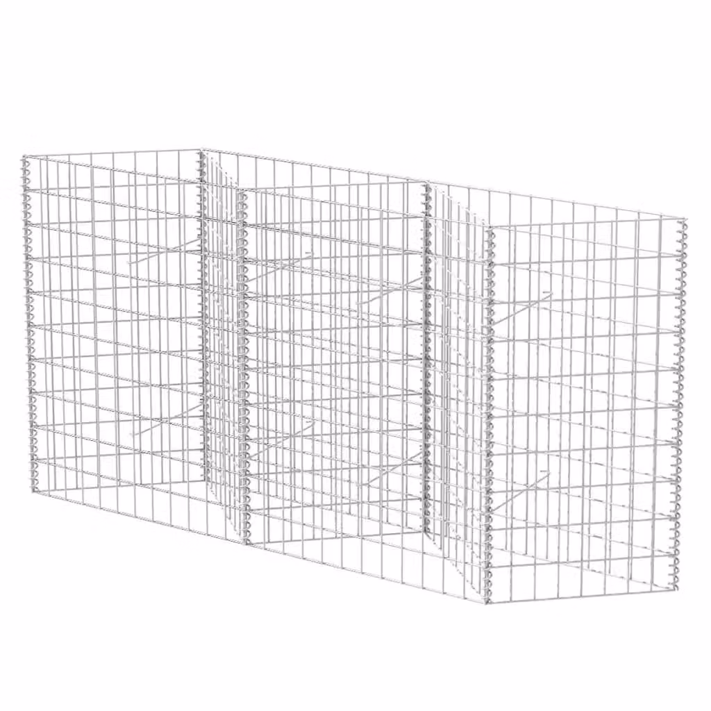 Berkfield Home Galvanised Steel Gabion Basket in Silver, W/D/H: 120 x 30 x 100 cm – 2