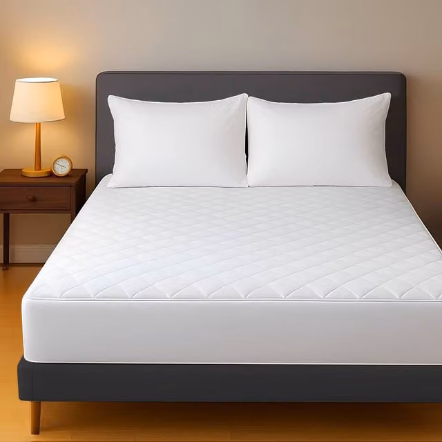 Lazzaro Home Feel the Difference Hypoallergenic Quilted Mattress Protector, White, W: 140 cm, L: 200 cm