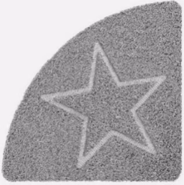 NESTLUNE Non-Slip Anti-Mould Star Corner Shower Mat, Grey, W/D: 60 x 60 cm