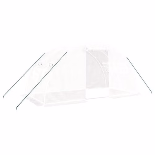 vidaXL Greenhouse with White Steel Frame, 8 m², W/D/H: 400 x 200 x 200 cm – 1