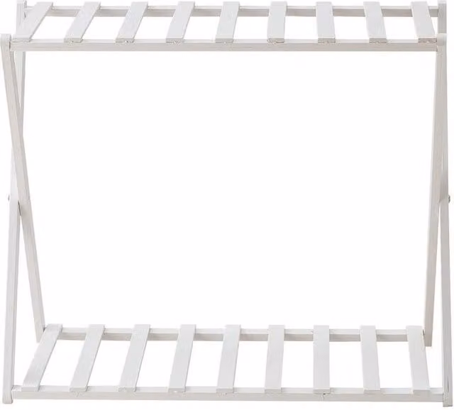 SPETLEK White Minimalist Wood Plant Shelf and Garden Stand, W: 100 cm, D: 60 cm