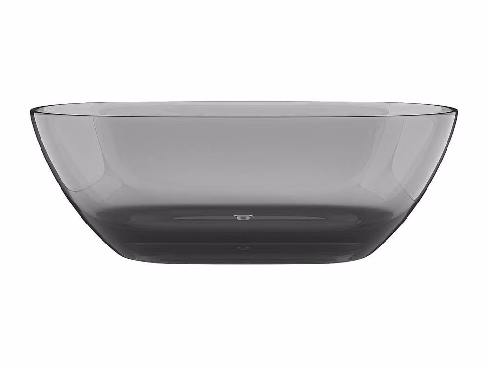 Spavo Translucent Oval Freestanding Bathtub in Grey, W/D/H: 160 x 72 x 56 cm – 2