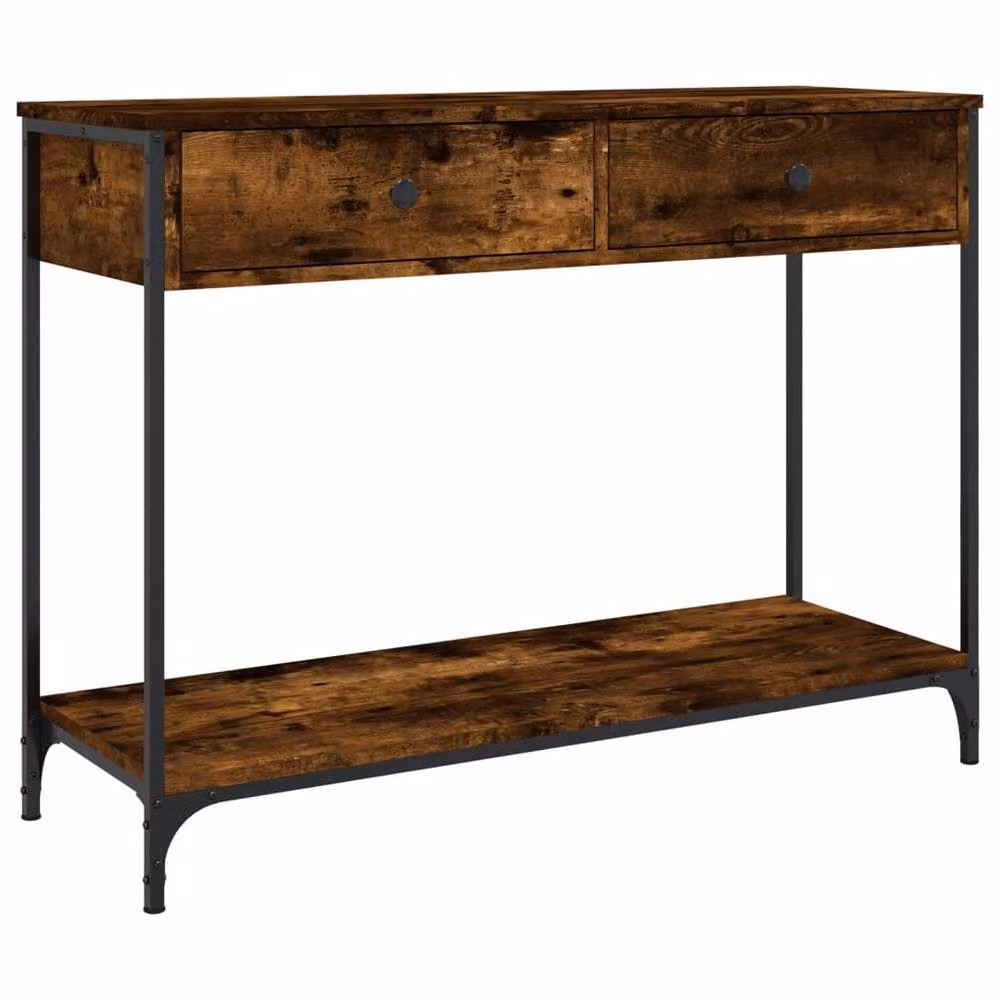 Berkfield Home Decorative Console Table in Smoked Oak Brown, W/D/H: 100 x 34.5 x 75 cm – 3