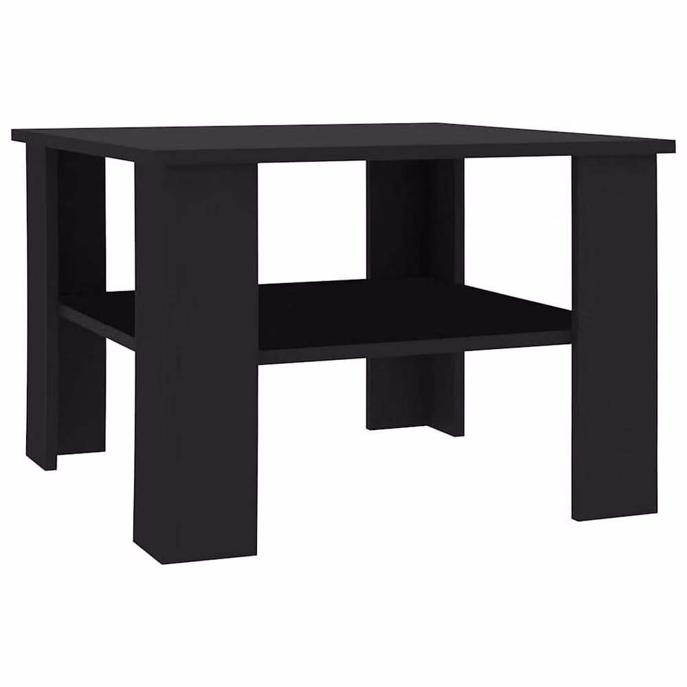 Berkfield Home Modern Black Square Coffee Table in Matt MDF, W/D/H: 60 x 60 x 42 cm – 3