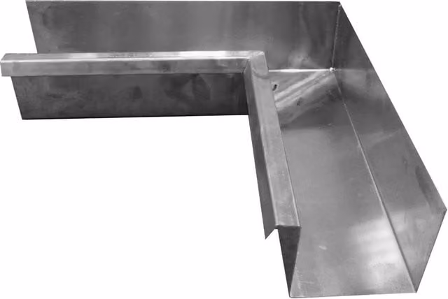 Coppa Gutta Titanium Zinc Galvanised Box Gutter Internal 90 Degree Corner, Grey, 80mm