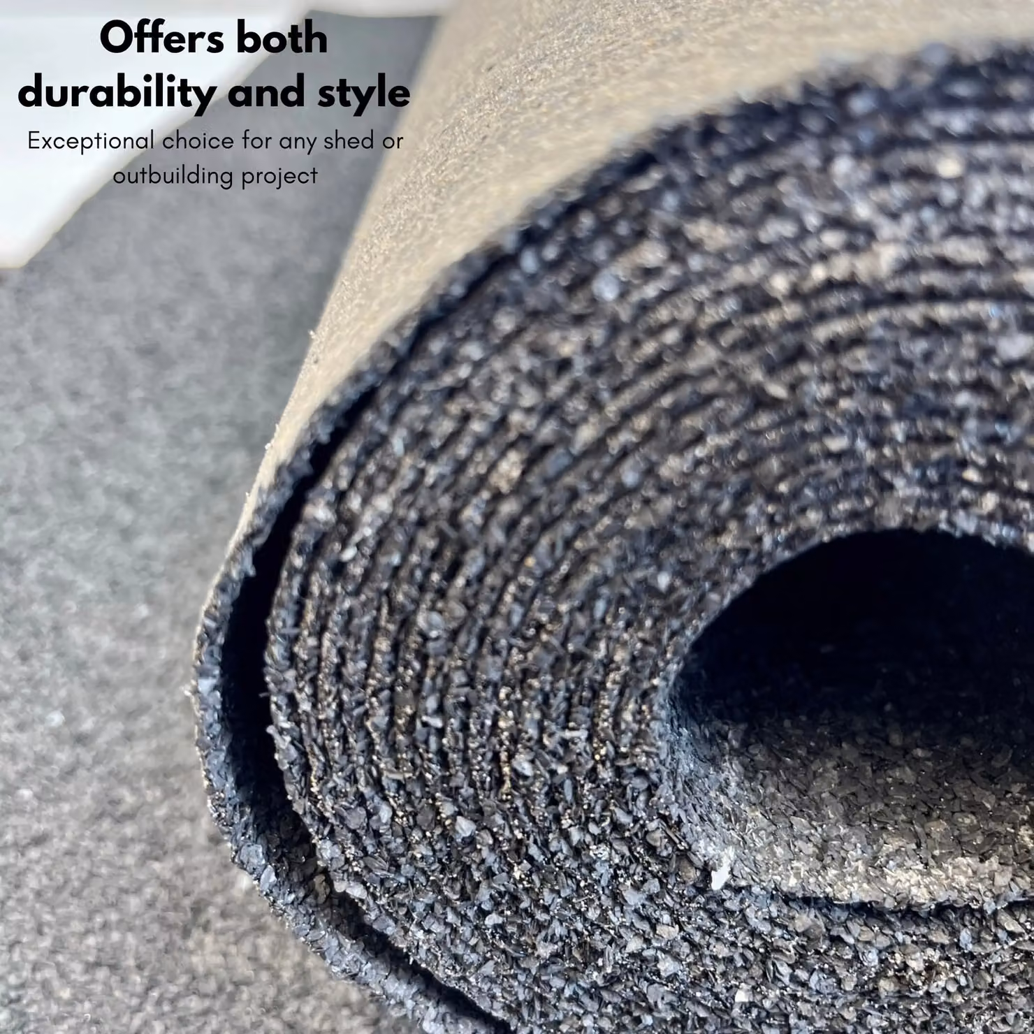 Novecrafto Heavy-Duty Mineral Shed Roofing Felt, Black, 2 Rolls, W/D/H: 5 x 1 m – 5