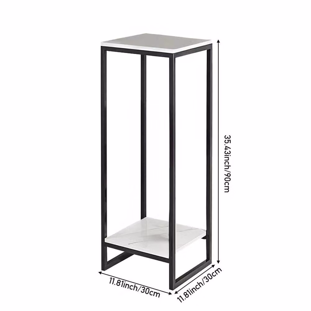 KORVIXA White Slim Plant Stand Table and Flower Pot Rack, W/D/H: 100 x 100 x 90 cm – 2