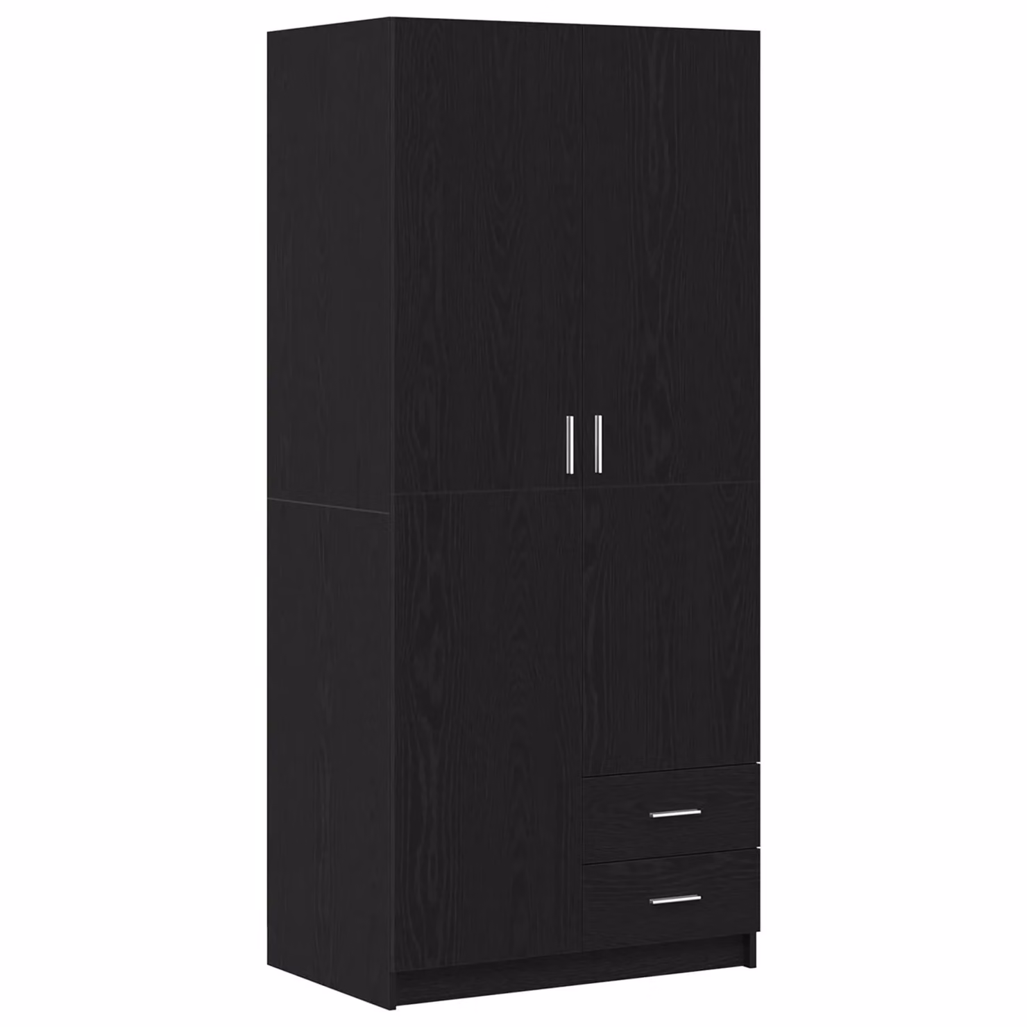 Berkfield Home Black Oak Wardrobe with Integrated Drawers, W/D/H: 80 x 52 x 180 cm – 2