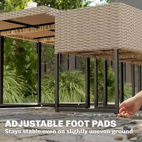 Outsunny 7 Piece Cube Rattan Garden Furniture Set with Cushions in Light Grey – 6