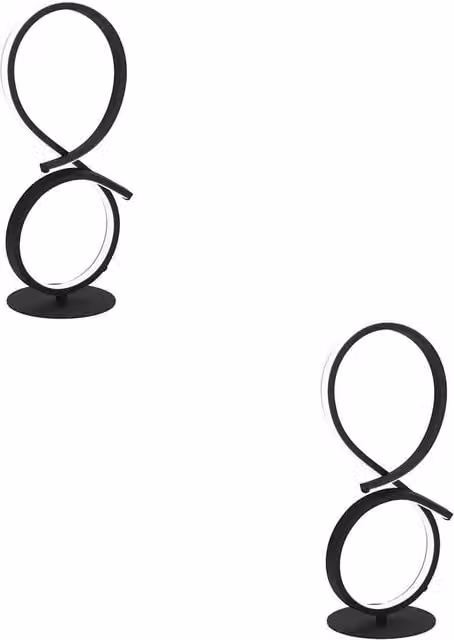 Loops 2 Pack Black Minimalist Metal Table Lamps with Warm White LED Bulbs – 1