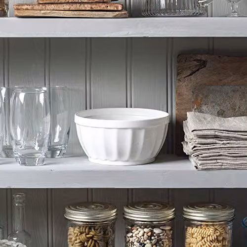 WM Bartleet & Sons 1750 T470 Traditional Porcelain Large Fluted Kitchen Serving Bowl, 1.2 l – White – 3