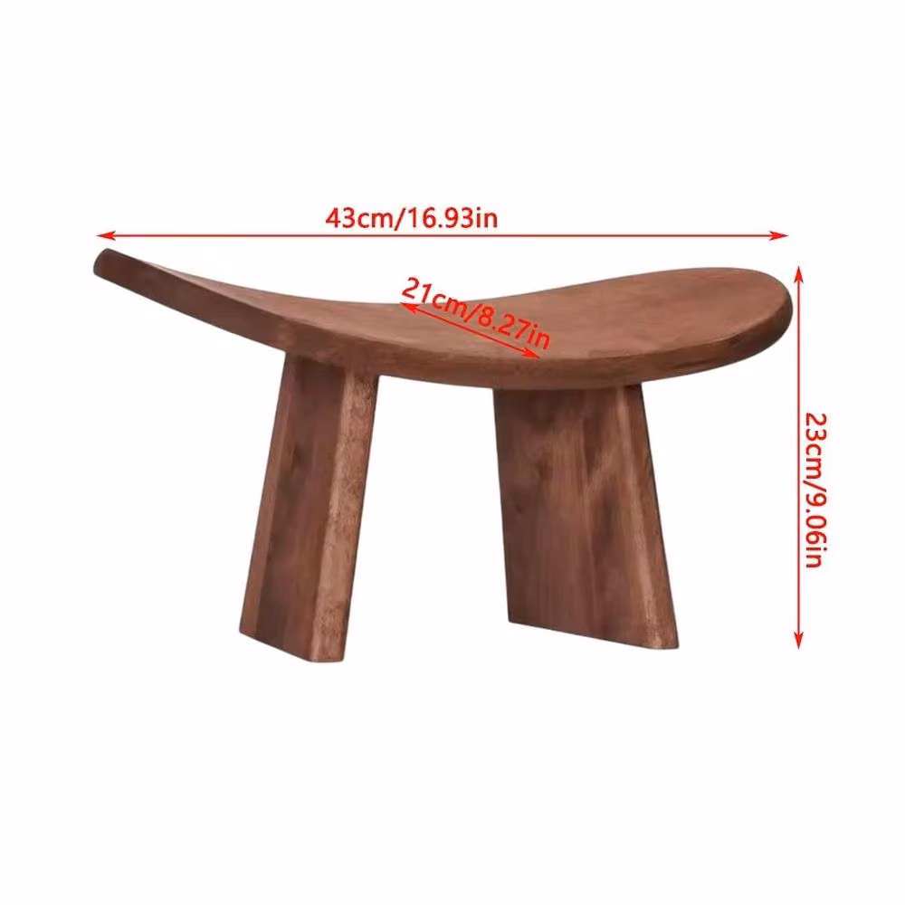 FORGEVIO Walnut Wood Ergonomic Meditation Kneeling Bench in Brown – 2