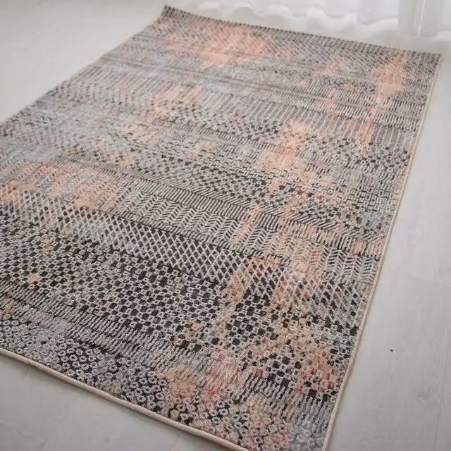 The Rug Shop UK Abstract Traditional Grey Machine Woven Easy Care Rug W: 200 cm, D: 290 cm