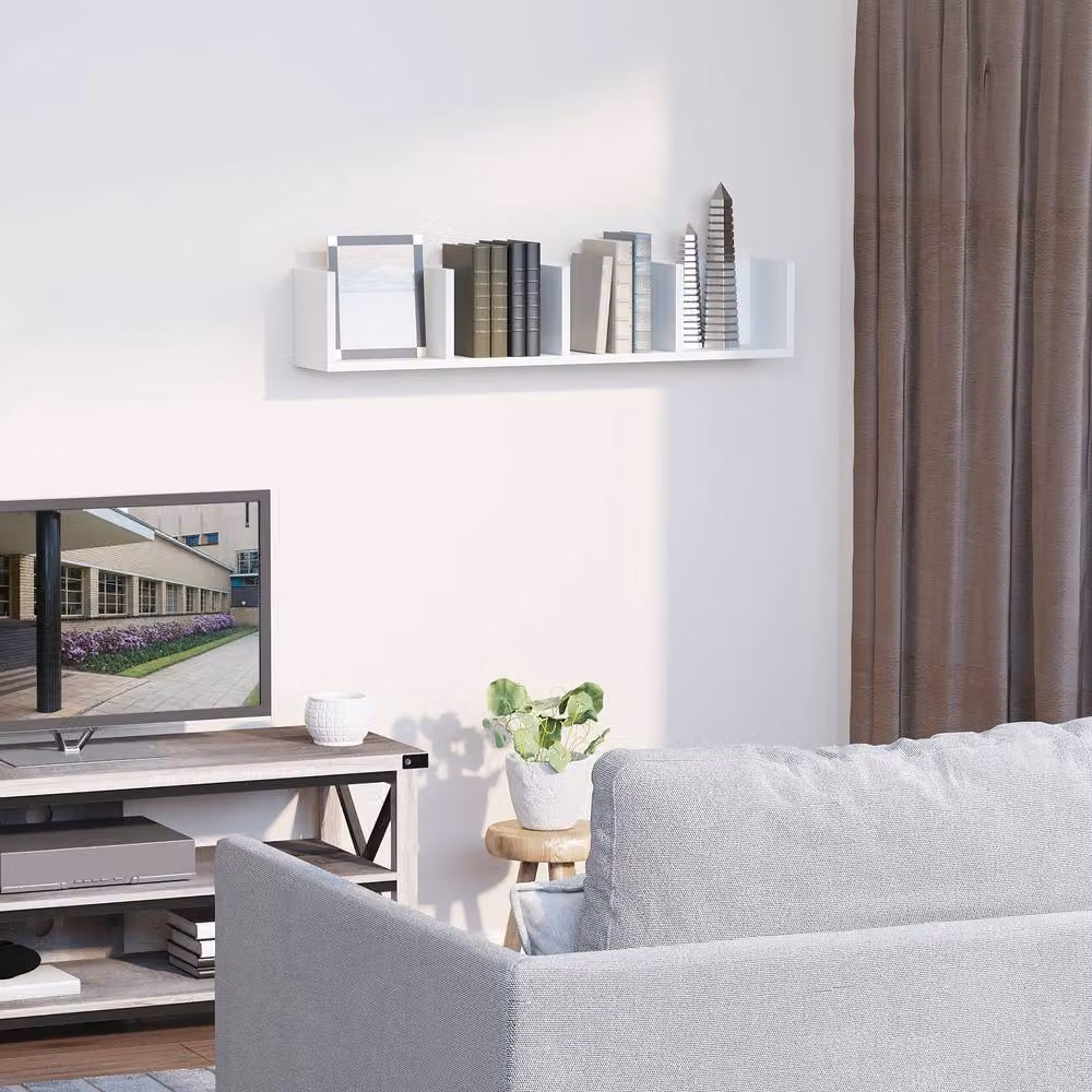 Rolipo White Wall Mounted Media Storage Rack for CD, DVD and Blu-Ray – 4