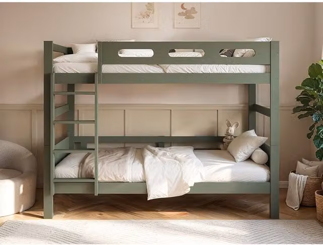 Flair Furnishings Elijah Detachable Wooden Bunk Bed in Green, W/D/H: 200 x 90 x 195 cm