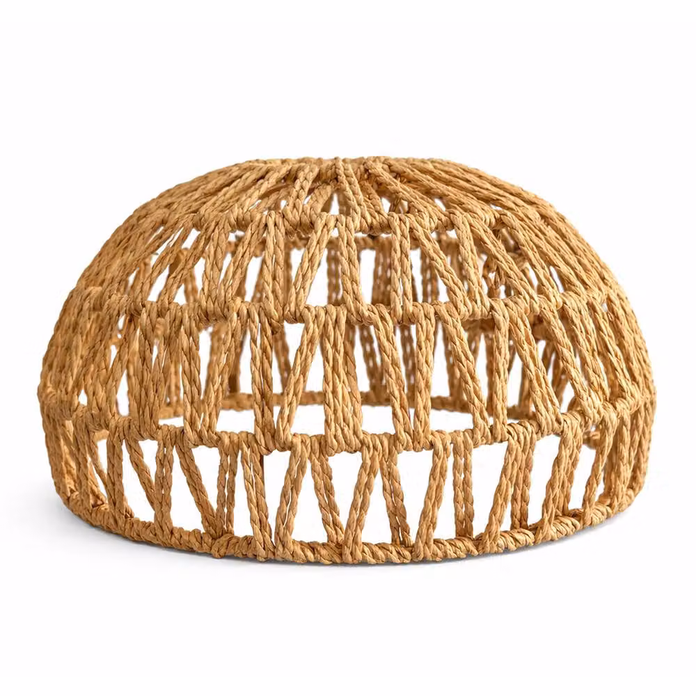 Emitto Boho Hemp Rope Ceiling Pendant Light Shade in Yellow and Beige – 2