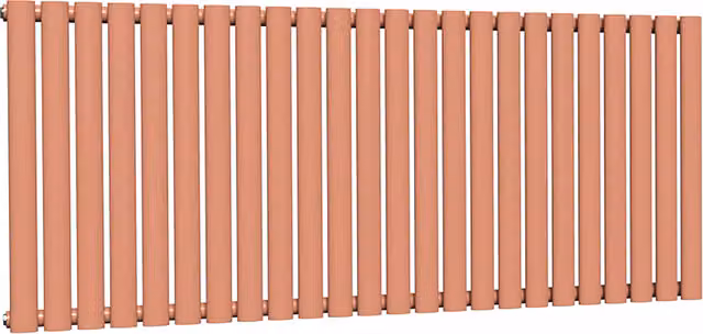 Lux Heat Oval Horizontal Coloured Steel Radiator in Orange, W: 144 cm, H: 60 cm