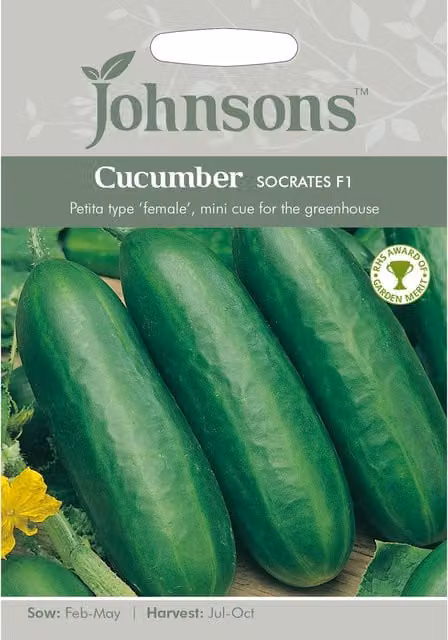 Johnsons Socrates F1 Green Cucumber Vegetable Seeds