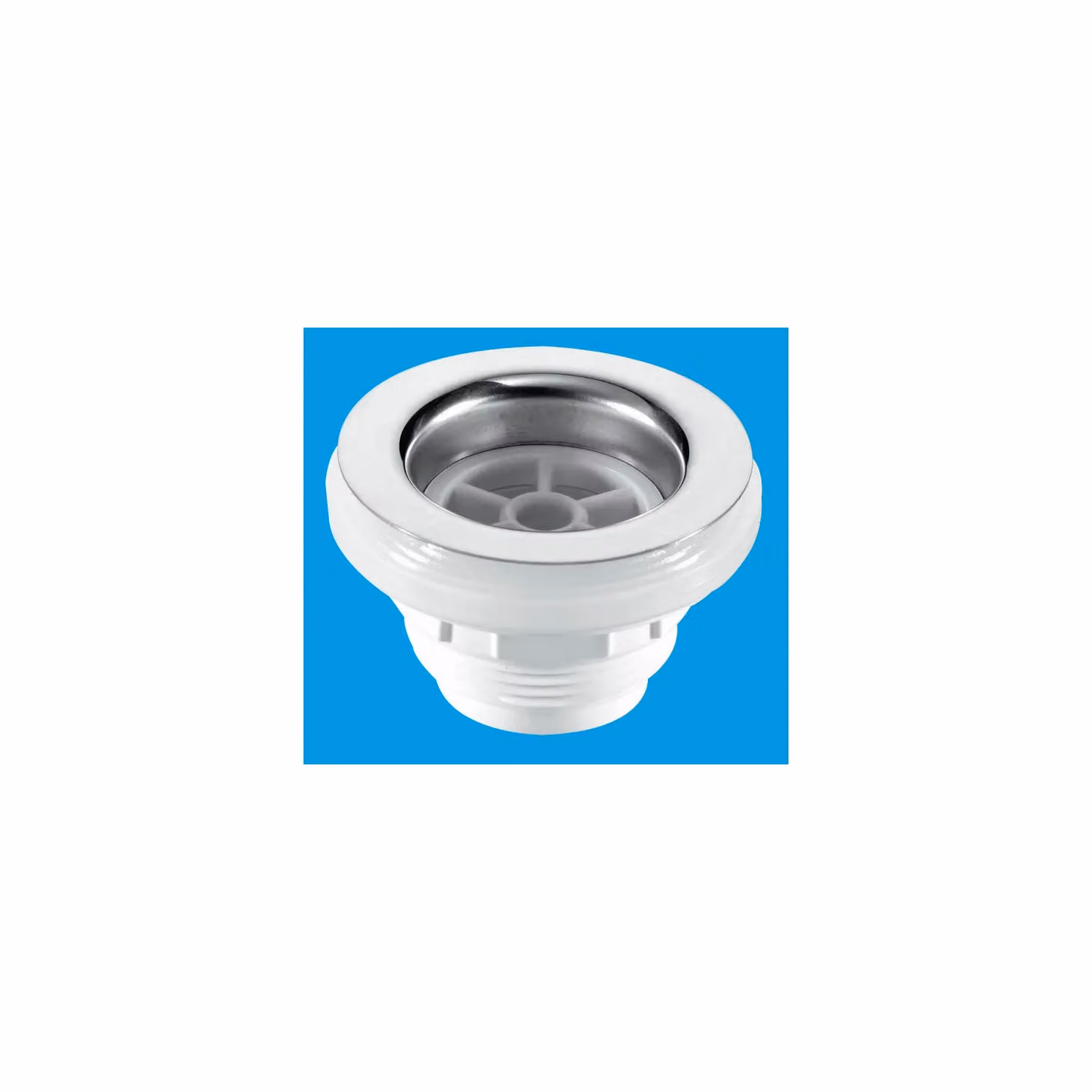 McAlpine 1.5 inch Backnut Bath Waste with 70mm Stainless Steel Flange in White – 2