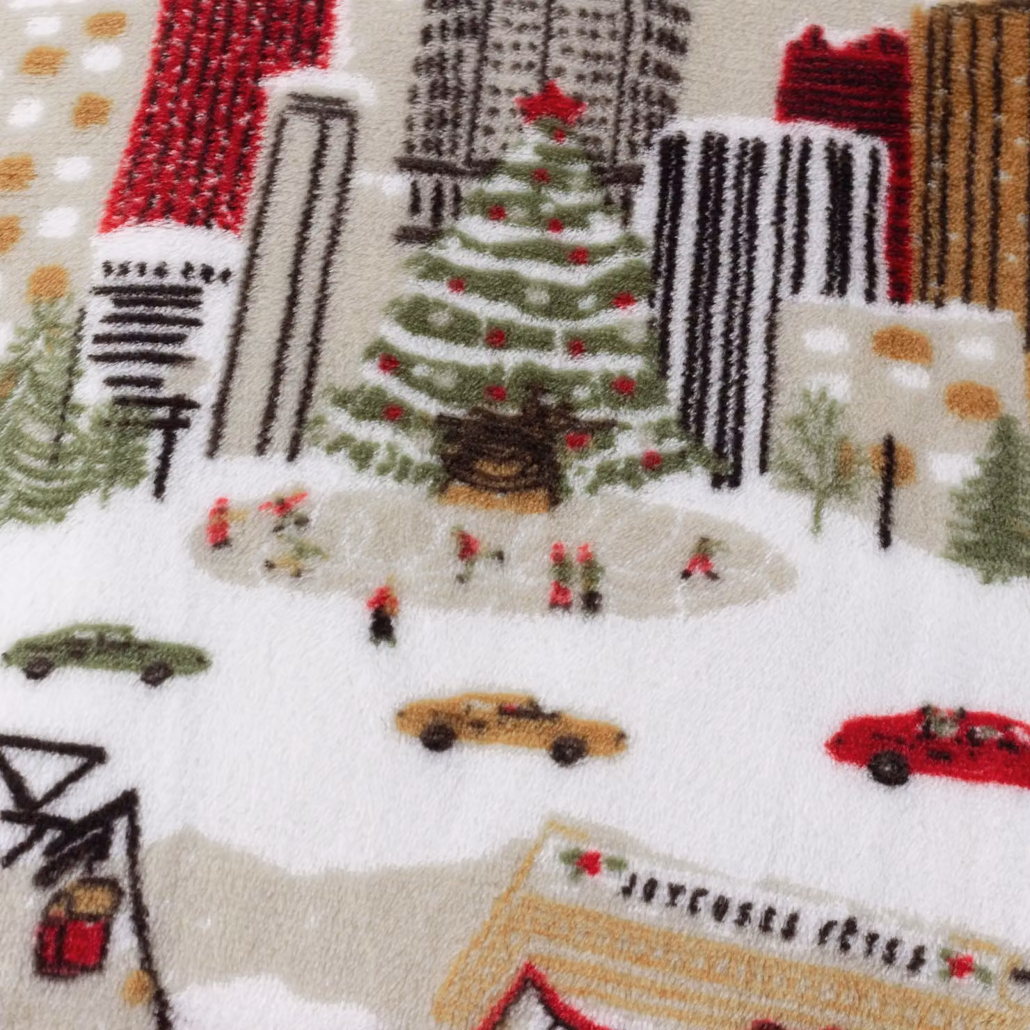 Riva Home Christmas Winter Scene Fleece Throw in Beige and Multicolour, W/D/H: 140 x 180 cm – 3