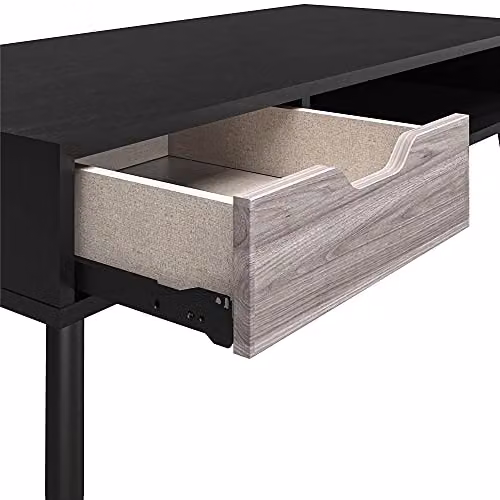 Dorel Home Copley Mid-Century Rectangular Coffee Table, Black and Brown, W: 107 cm, D: 50 cm, H: 46 cm – 4