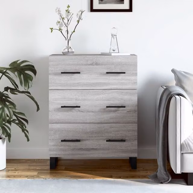 Berkfield Home Grey Sonoma Sideboard in Engineered Wood, W: 69.5 cm, D: 34 cm, H: 90 cm – 1