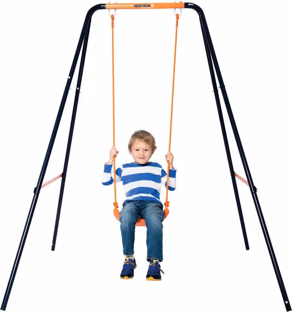 Hedstrom Single Kids Swing Playset in Orange with Weatherproof UV Protection
