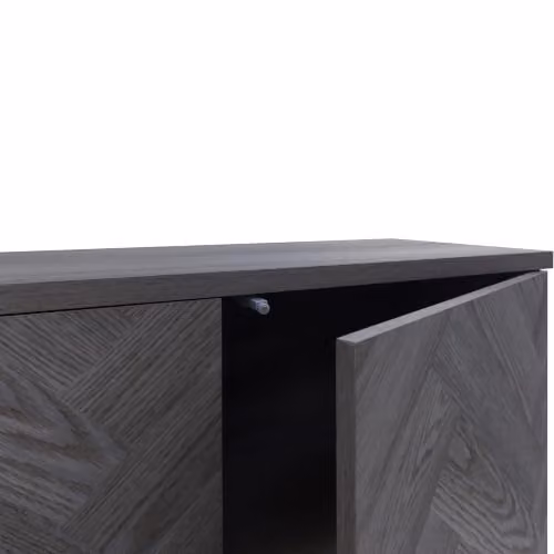 Dorel Home Leonique Modern Geometric Sideboard in Grey and Black, H 75 x W 175 x D 38 cm – 5