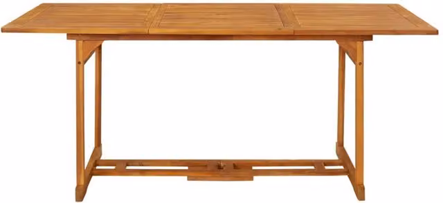 Berkfield Home Rustic Solid Acacia Wood Garden Dining Table, Brown, W/D/H: 180 x 90 x 75 cm – 1