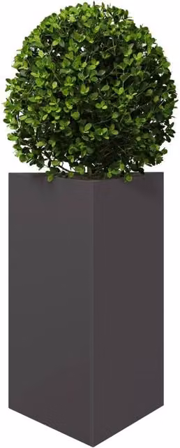 Berkfield Home Durable Triangular Steel Garden Planter, Black, W: 50 cm, D: 43 cm, H: 75 cm