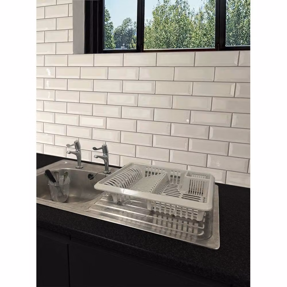 SPETLEK Large Plastic Kitchen Sink Dish Drainer in Beige – 3