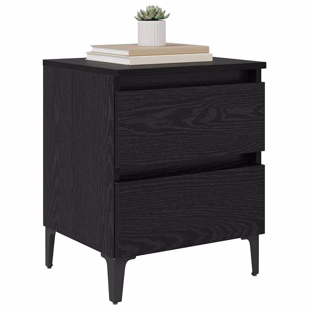 Berkfield Home Black Oak Bed Cabinet W/D/H: 40 x 35 x 50 cm – 3