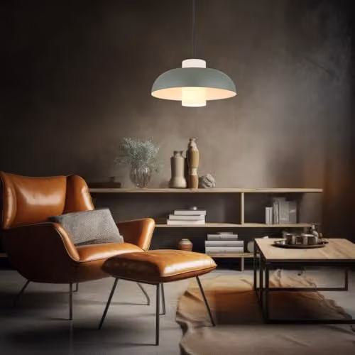 Globo Lighting Netlighting Lowe Dome Glass and Metal Pendant Light in Green, Diameter: 38 cm, Height: 120 cm – 3