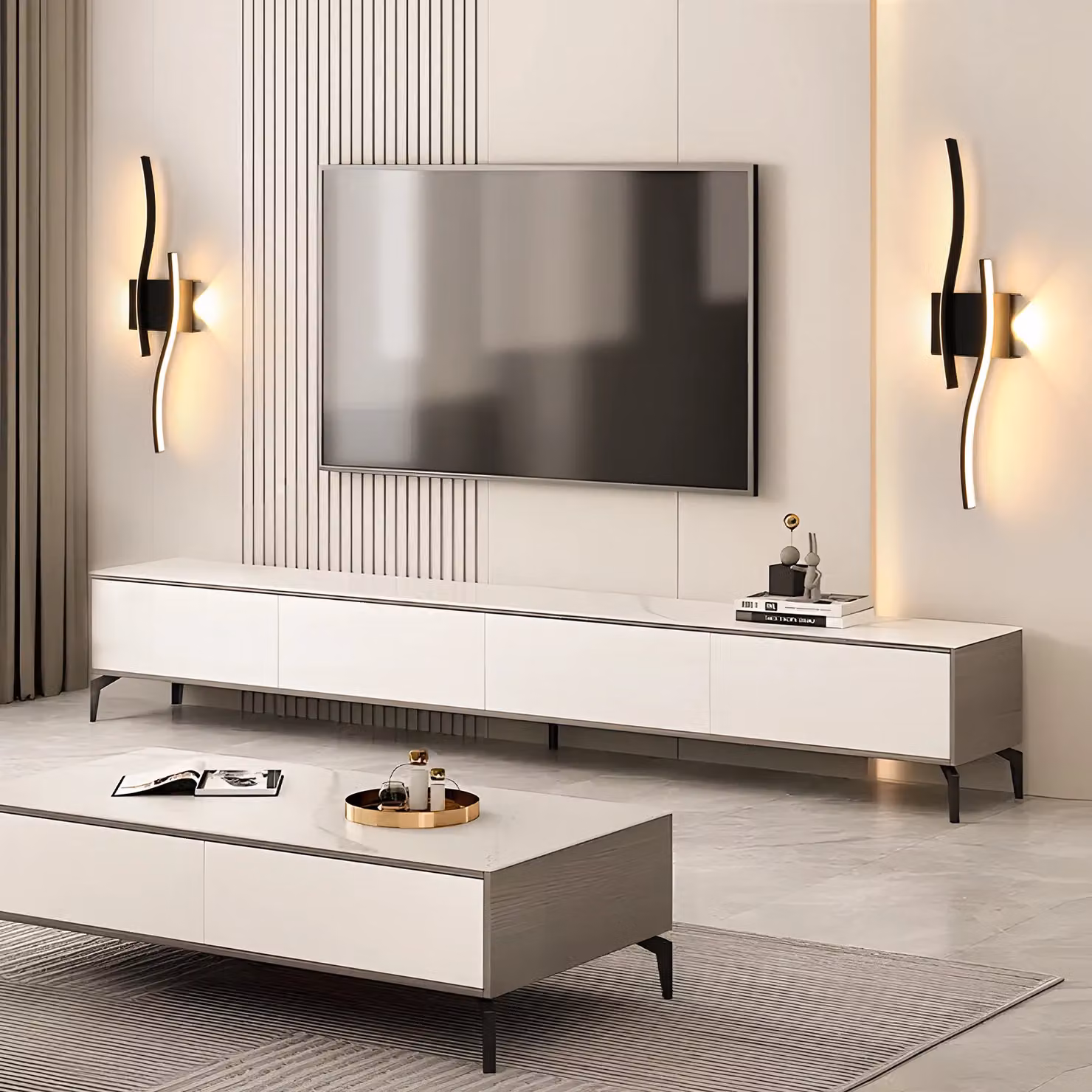 Pheashine Black Modern LED Wall Sconce with 20W Warm White Light, Height: 59 cm – 4