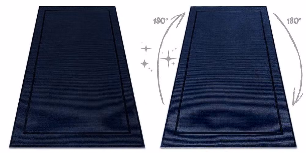 RugsX Aura Blue Geometric Minimalist Rectangular Rug, W: 140 cm, D: 190 cm – 2