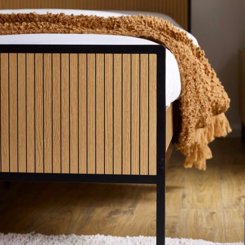 Cheshire Horizon Oak Effect Double Bed Frame in Brown, W/D/H: 140 x 200 cm – 5