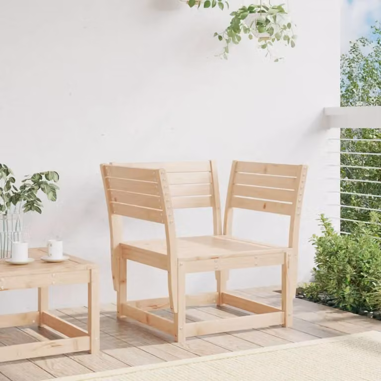 Berkfield Home Rustic Solid Wood Pine Garden Chair in Brown