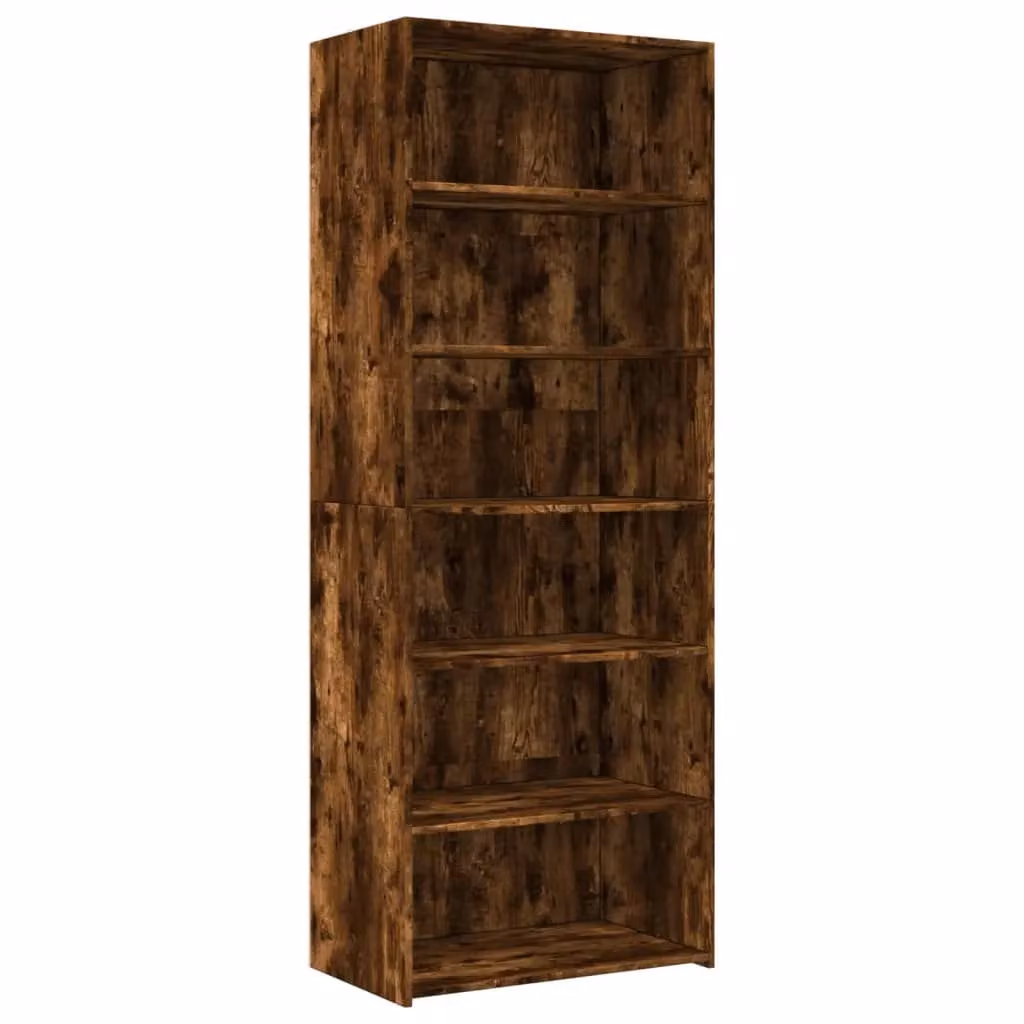 Berkfield Home Smoked Oak Highboard in Brown, W/D/H: 70 x 41 x 185 cm
