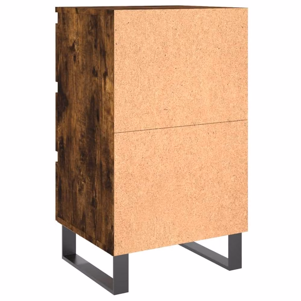Berkfield Home Set of 2 Smoked Oak Bedside Cabinets in Brown, W/D/H: 40 x 35 x 69 cm – 4