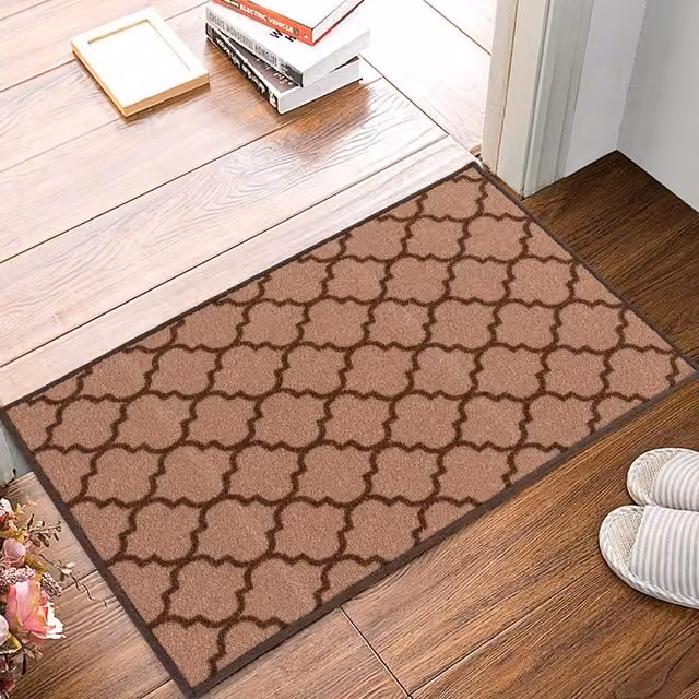 Smart Living Nonslip Trellis Gel Back Mat in Beige and Brown, W: 40 cm, D: 60 cm