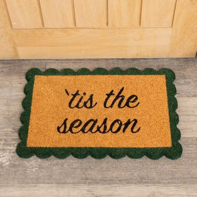 Melody Maison Tis The Season Christmas Coir Doormat, Green and Brown, W: 60 cm, D: 40 cm
