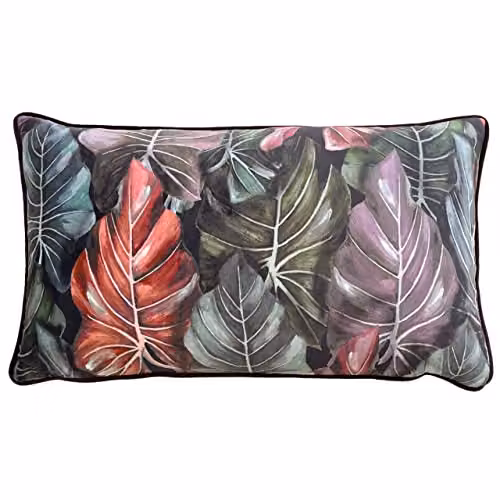 Wylder Tropics Purple Multicolour Floral Velvet Rectangular Cushion W/H: 30 x 30 cm – 3