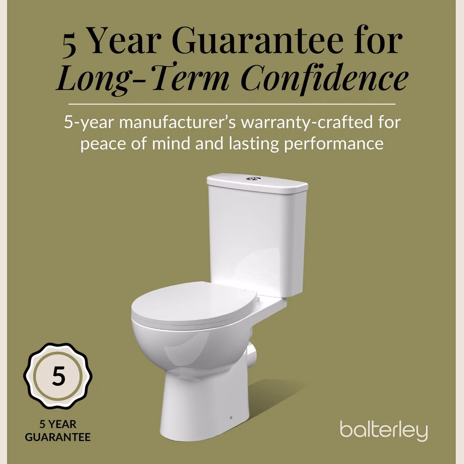 Balterley Curved Rimless Toilet Pan, Cistern and Soft Close Seat, White, W/D/H: 38.0 x 63.5 x 78.0 cm – 4